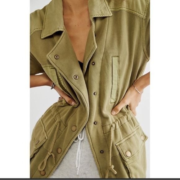 Free People Saturday Utility Jacket in Sweet Sage Size XS - Picture 3 of 14